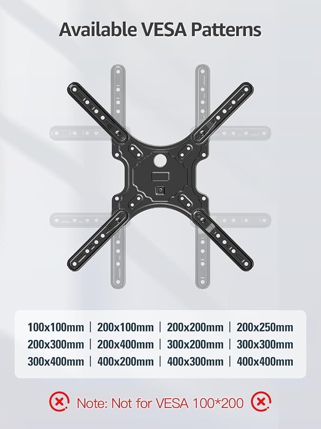 MOUNTUP Full Motion TV Wall Mount for Most 26-60 Inch TVs, Max VESA 400x400mm Wall Mount TV Bracket with Swivel Tilting Extension Level Adjustment for LED LCD Flat Curved TVs Up to 77 LBS, MU0018 - Image 8