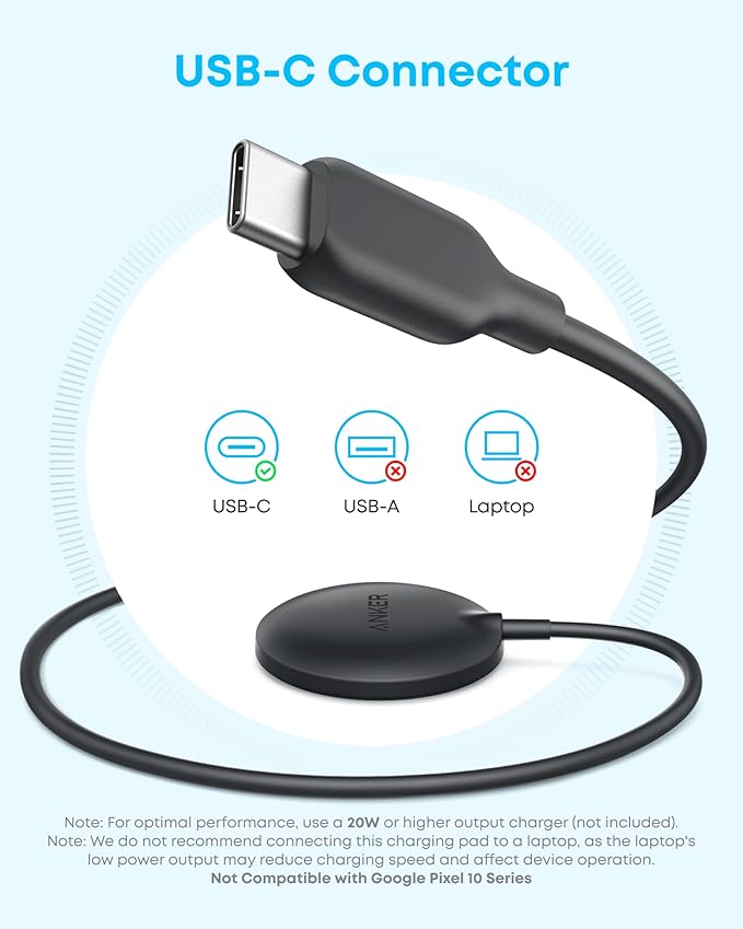 Anker Zolo MagSafe-Compatible Wireless Charger with Qi2 15W Fast Charging | Qi2-Certified Charging Pad, for iPhone 17 / 16 / 15 / 14 / 13 Series, AirPods (1-Pack, Not for Pixel, Adapter Not Included) - Image 6
