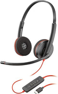 Poly Blackwire 3220 Wired Headset with Mic, Hi-Fi Stereo Sound, Noise-Canceling Mic, Stereo Design, Connect to PC via USB-C & USB-A Adapter, Over-Ear Design, Works with Virtual Meeting Platforms by Poly