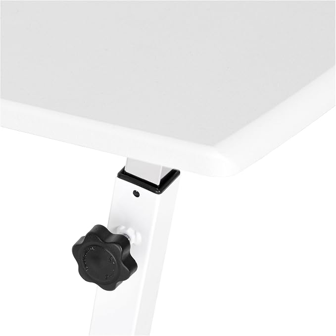 Seville Classics Airlift Mobile Height Adjustable Laptop Stand Computer Workstation for Sitting Classroom Home Office Medical Table w/Wheels, Flat Desk 24", White - Image 12