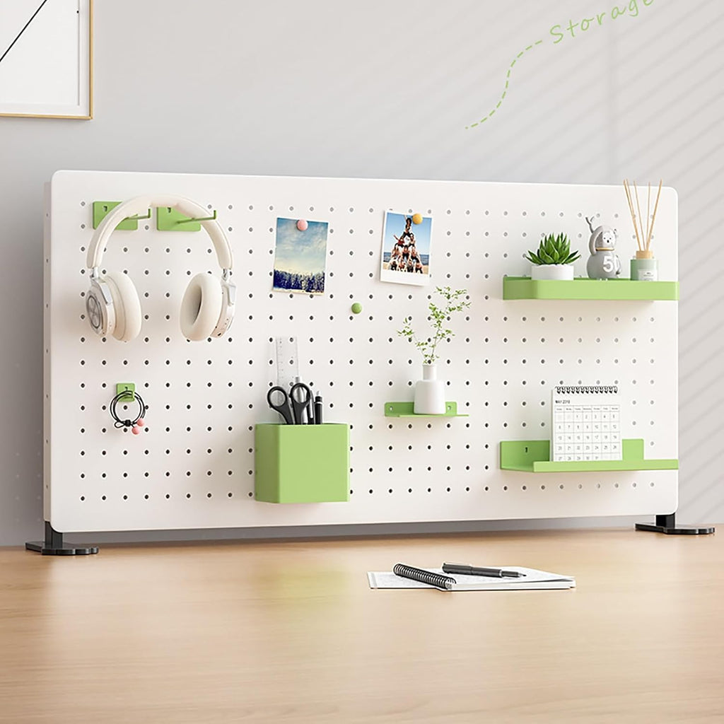 Clamp on Desk Pegboard,Pegboard Combination Kit,Desk Accessories for Office Gaming Home,Desk Organizer Panel,Modular Hanging Organizer Storage Boards (Color : Green, Size : 20x40cm) - Image 5