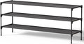 Kitsure Shoe Rack - Non-Woven Shoe Rack Shelf, 43.3" Wide - 3 Tier, Black | Shoe Organizer for Closet, Entryway, Garage, Stackable Shoe Shelves, college dorm&apartment essentials by Kitsure
