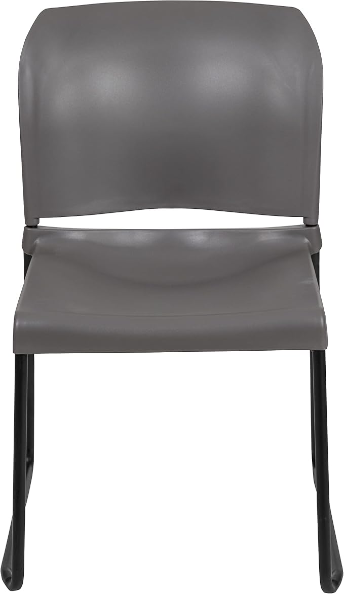 Flash Furniture Hercules Stack Chair, Black | Sled Base, Powder Coated, Contoured, 880 LBS. Weight Capacity - Image 9
