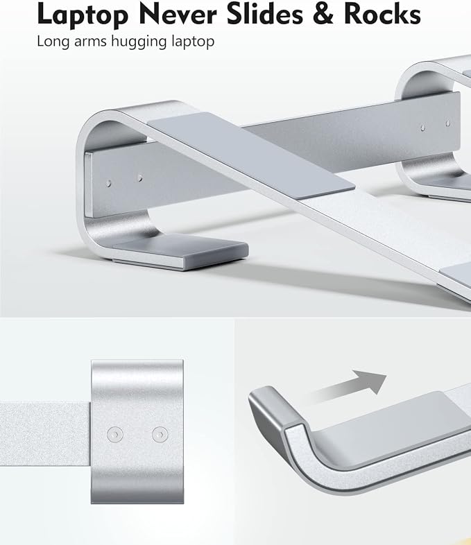 Soqool Laptop Stand for Desk,Aluminum Computer Stand for Cooling | Sturdy Stable Ergonomic Laptop Riser Compatible with MacBook Pro Stand Air/Dell/HP/Lenovo 10-16.2inch Notebook - Image 5
