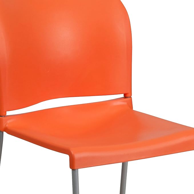 Flash Furniture Hercules Stack Chair, Orange | Sled Base, Powder Coated, Contoured, 880 LBS. Weight Capacity - Image 6