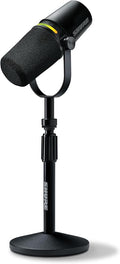 Shure MV7+ USB-C & XLR Podcast Dynamic Mic with Stand - Black | OBS-certified USB-C and XLR dynamic mic with stand, LED touch panel, auto level and pop filter for podcasting by Shure
