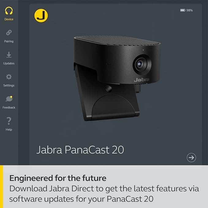 Jabra PanaCast 20 Conferencing Camera - Flexible Plug & Play Personal Video Solution Computer Webcam with AI-Powered 4K Ultra-HD, Intelligent Zoom, and Lighting Optimization - Black - Image 13