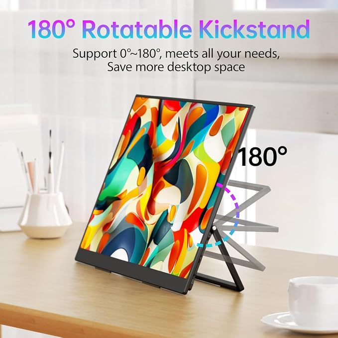 cocopar Portable Monitor IPS Travel Monitor with USB-C HDMI Portable Screen for Laptop MacBook Surface PC PS4/5 External Display with Kickstand, VESA Mountable, 18.0 Inch - Image 6