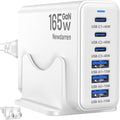 165W Charging Station, 6 Port Desktop Charger, 3 Ports 40W White | USB Charger Block, 3 x USB A 15W, 3 x USB C 40W, Compatible with iPhone, Galaxy, MacBook, iPad, Home Office, Travel and More by Newdarren