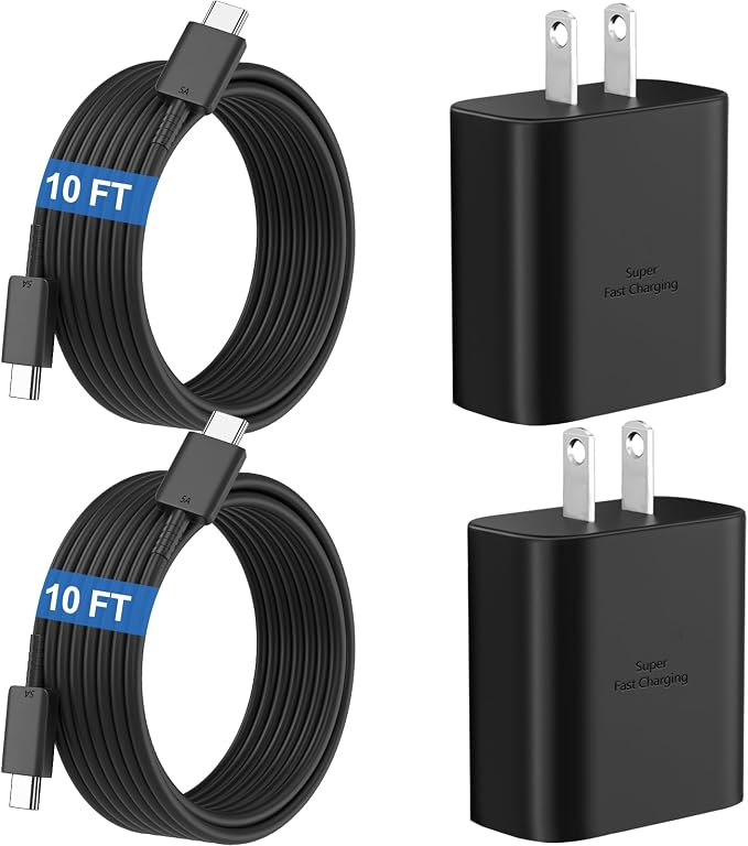 45W Super Fast Charger USB C Android Phone Type C Charger Fast Charging Block with 10FT Cord for Samsung Galaxy S26/S26 Ultra/S26+/S25 Ultra/S25/S24 Ultra/S24/S23 Ultra/S22/S21/S20/Note 10, Black by Ubearkk