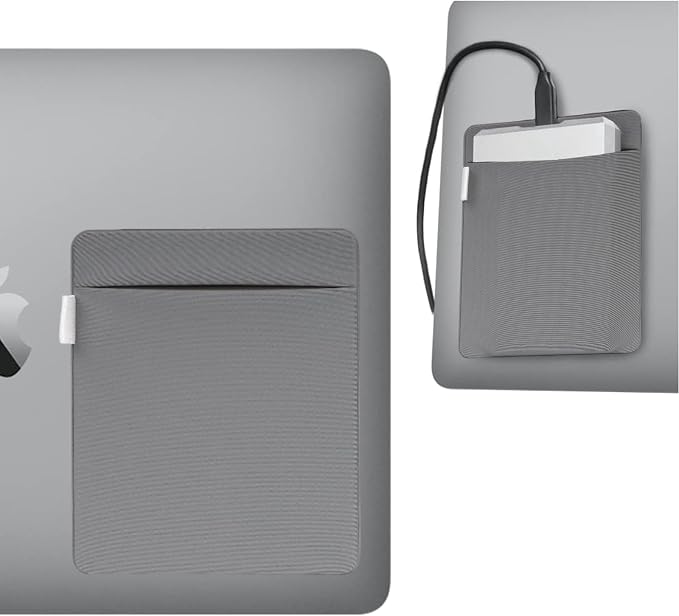 RIVEENY Portable External Hard Drive Organizer, Pouch Holder for Computer Accessories, SSD Solid State Drive, Pocket Pouch for Laptop with Reusable Adhesive - Image 2