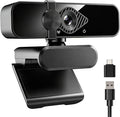 4K Webcam with USB C Adapter Privacy Cover Microphone for PC Mac Laptop | 4K UHD for Zoom/Teams. Privacy shutter, 1-sec close. Noise-canceling mic. USB-C/USB-A plug & play. Works with PC/Mac/ apps. by DobuhontNeonSign