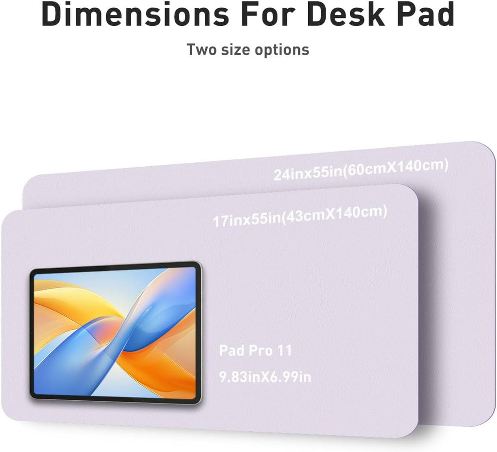 Aothia Faux Leather Desk Mat - Non-Slip PU Leather Desk Blotter, Waterproof Writing Surface, Large Desk Pad for Office & Home (Soft Lavender, 55" x 24") - Image 7