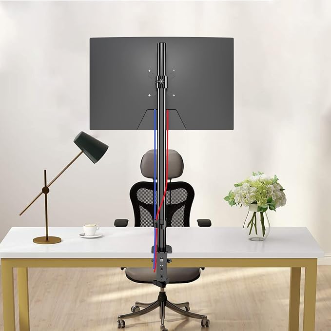 Pholiten Single Tall Monitor Stand Desk Mount，Extra Tall 31 Inch Fully Adjustable Monitor Mount for 13-32 Inch LCD Screen,Holds up to 22lbs | Fully Adjustable Tall Monitor Arm for 13-32 Inch LCD Screen, Holds up to 22lbs - Image 3