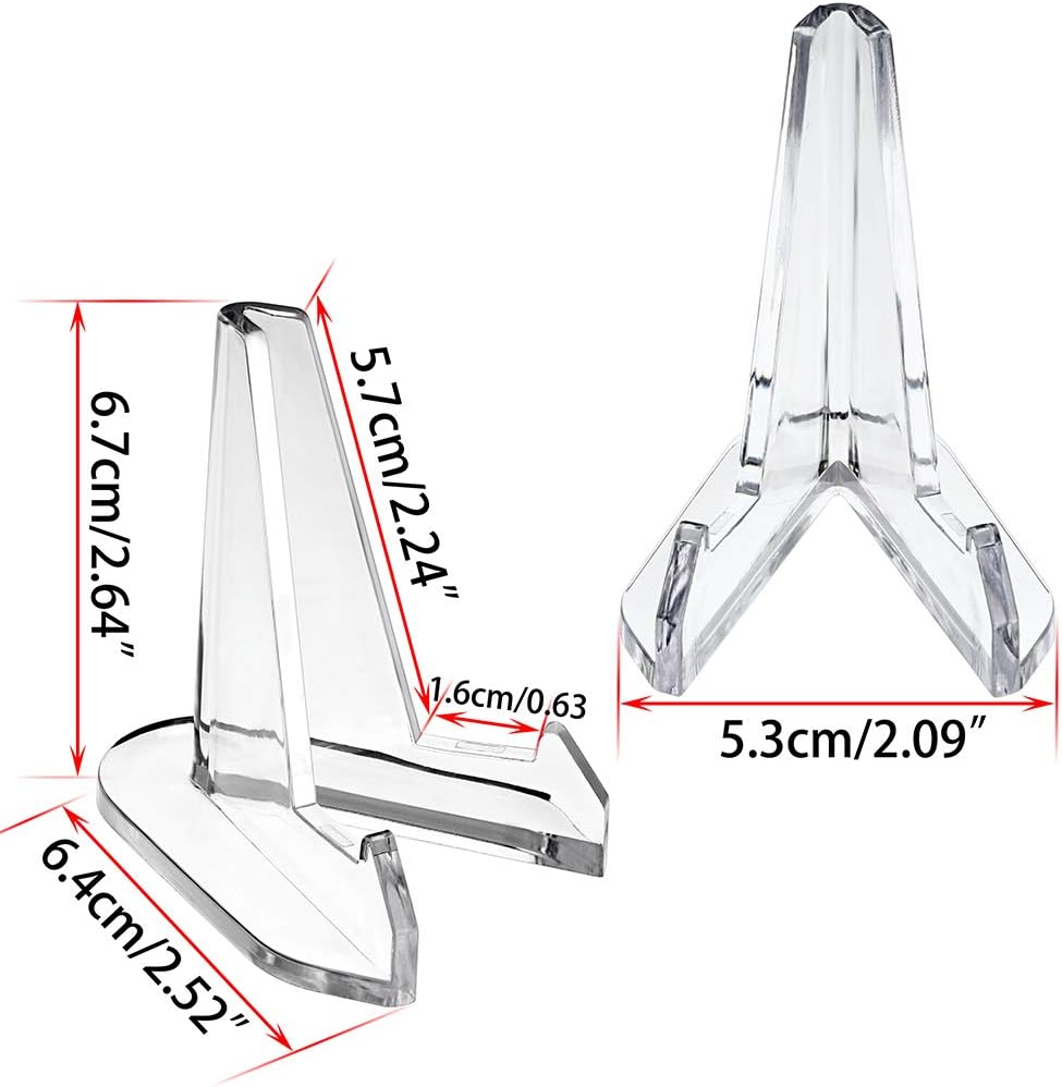 Hipiwe 12 Packs Acrylic Easel Stands Clear Mini Coin Display Easel Holder - Image 4
