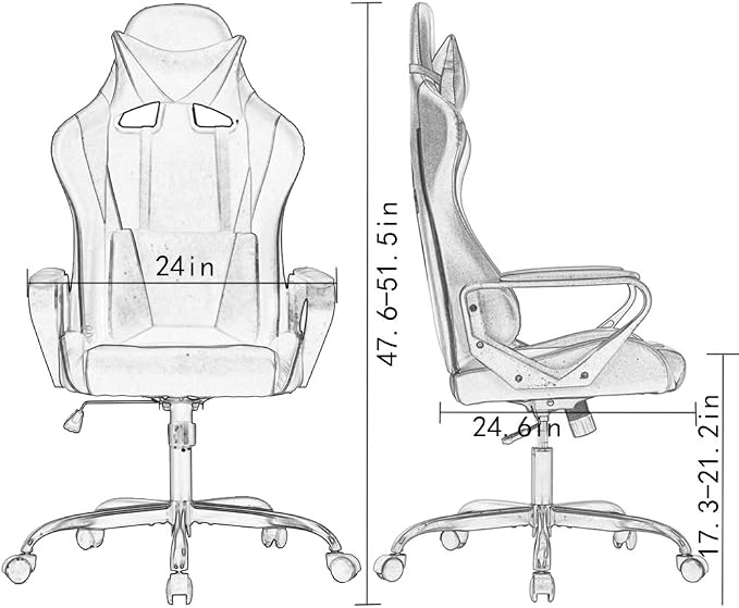 BestOffice PC Gaming Chair Ergonomic Office Chair Cheap Desk Chair Executive Task Computer Chair Back Support Modern Executive Adjustable Arms Rolling Swivel Chair for Women, Men - Image 3