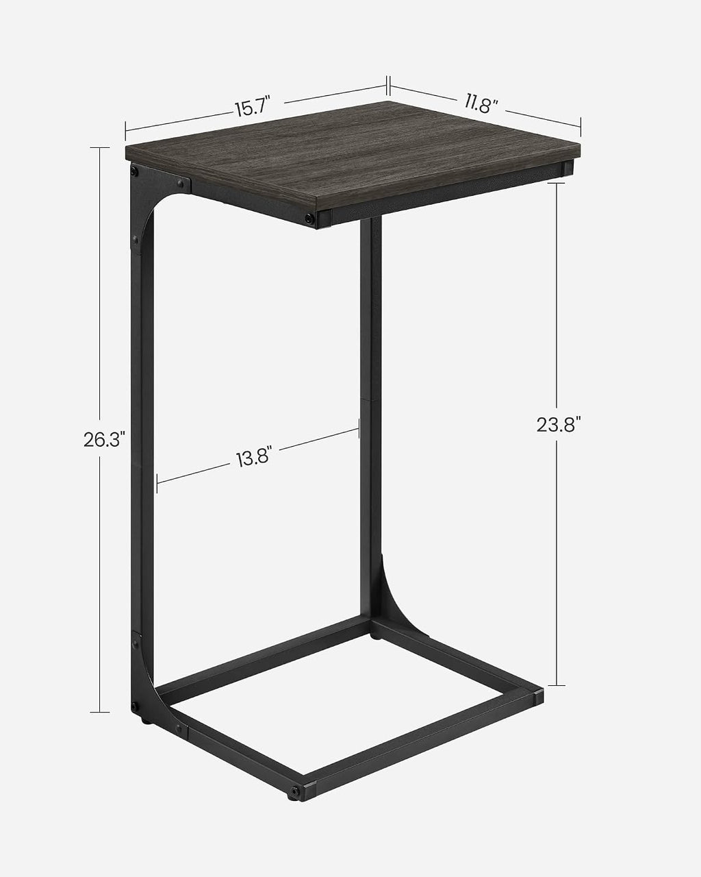 VASAGLE C-Shaped End Table, Couch Side Table for Sofa with Metal Frame - Image 3