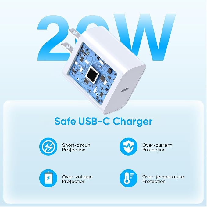 iPhone 17 16 Charger,2Pack USB C Fast Charger Apple Charge Type C Fast Charging Block&6FT USB C to C Woven Cable Cord for iPhone 17 Pro Max/17 Pro/Air/16 Plus/16E/15 Series/iPad Pro/Air/Mini - Image 4