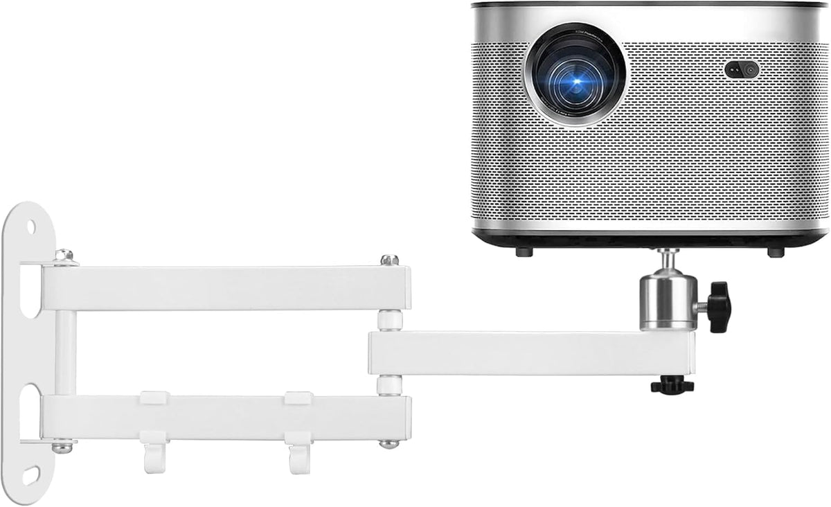 2-Be-Best Projector Wall Mount 14" Foldable Arm Mount Universal Projector Mounts Adjustable Bracket 1/4" M4 M6 Screw Size Quality Cold-Rolled Steel Upgraded White by 2-Be-Best
