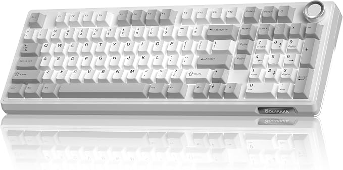 SOLAKAKA KI99 Pro 96% Wireless Mechanical Keyboard, RGB Gaming Keyboard, Hot-Swappable Pre-Lubed Switches, Gasket Structure Creamy Keyboards (Graywhite, Silent Switch) by SOLAKAKA