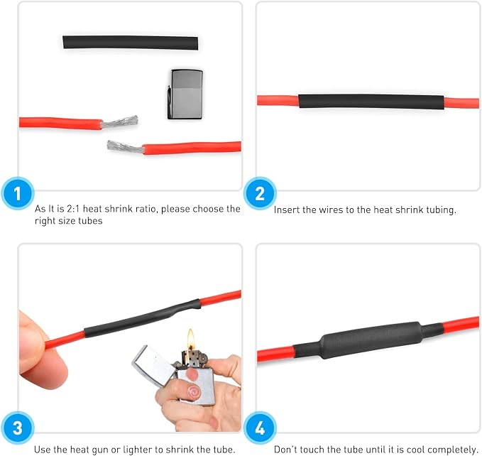 Nilight - 50005R Heat Shrink 2:1 Electric Insulation Tube Kit 45mm Flame Retardant Wrap Cable Sleeve 560pcs 5 Colors 12 Sizes with Storage Box，2 Years Warranty - Image 3