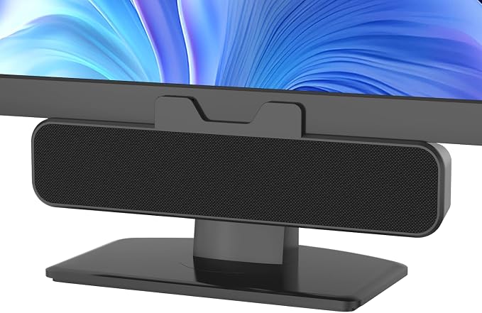 INGA Computer Speakers, USB Plug and Play Desktop Speakers, Wired Computer Soundbar for Gaming/Meetings, Easily Clamps to Monitor, Compatible with PC, MAC, Laptop 10 W by INGA