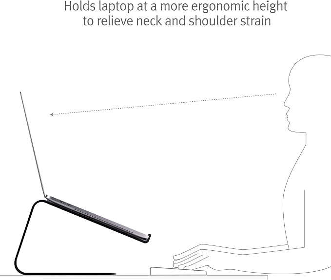 Twelve South Curve, Cooling Laptop Stand for MacBooks & Laptops,Matte Black | Elegant Desktop Stand, for MackBook & Laptops Including Neo, Lifts Screen and Camera for Better Ergonomics and Video Calls - Image 3