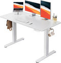 HUANUO Electric Standing Desk, Whole Piece Desktop, Adjustable Height Computer Desk, 4 Height Memory Settings, Sit Stand Up Desk for Home Office, 48" x 24", White by HUANUO