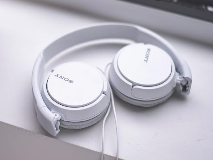 Sony ZX Series Wired On-Ear Headphones, White MDR-ZX110 - Image 2