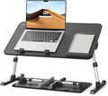 Laptop Desk for Bed, SAIJI Lap Desks Bed Trays for Eating Writing | 5 Heights, 4 Angles, Stable Folding Table for Bed Sofa Desk, Suitable for Laptops up to 17 Inches (60 x 33 cm Black) by SAIJI