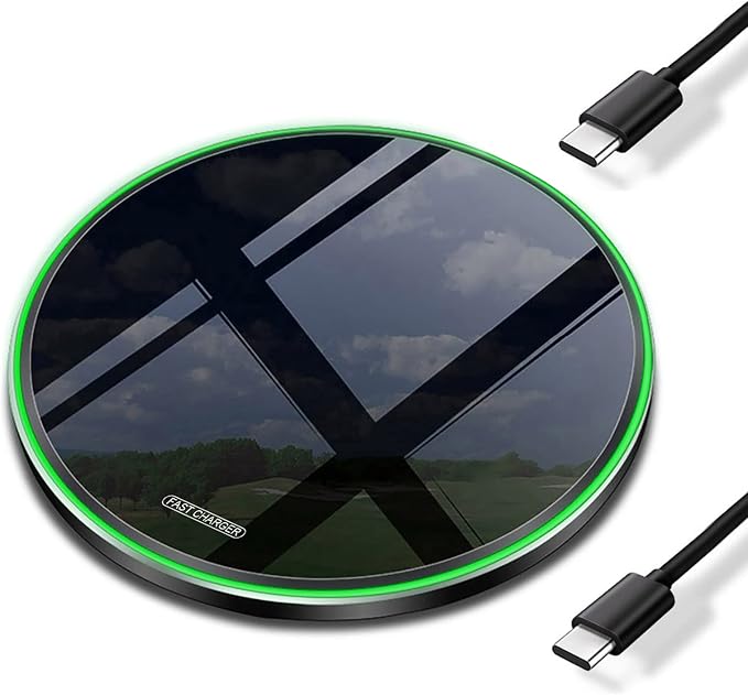 20W Fast Wireless Charger Pad,USB-C Wireless Phone Charging Station | Metal Frame Design,[20W SUPER Fast Charging] Wide Compatible with iPhone 17-11/Airpods,Samsung Galaxy/Buds,LG/Pixel -Black by WirelessCharger