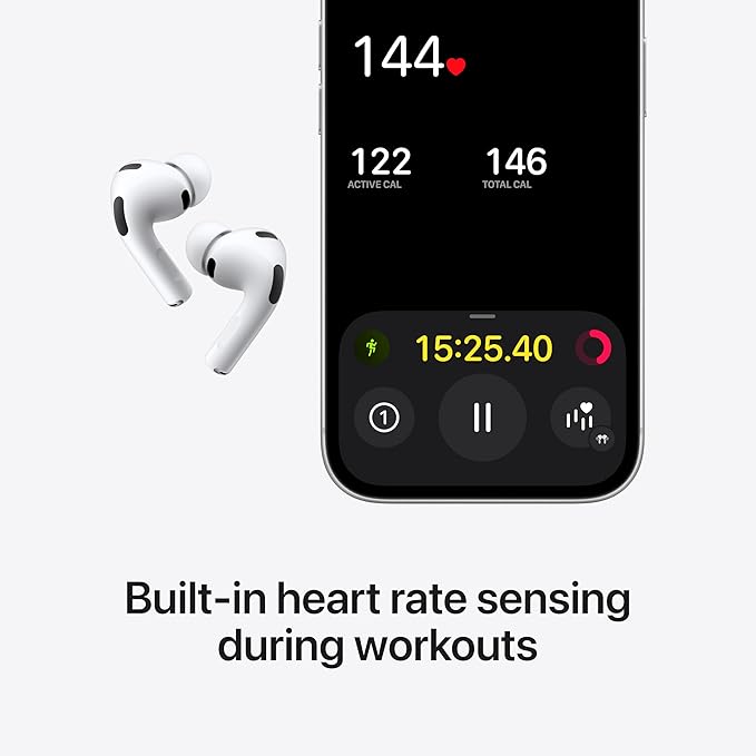 Apple AirPods Pro 3 Wireless Earbuds, Active Noise Cancellation, Live Translation, Heart Rate Sensing, Hearing Aid Feature, Bluetooth Headphones, Spatial Audio, High-Fidelity Sound, USB-C Charging - Image 3