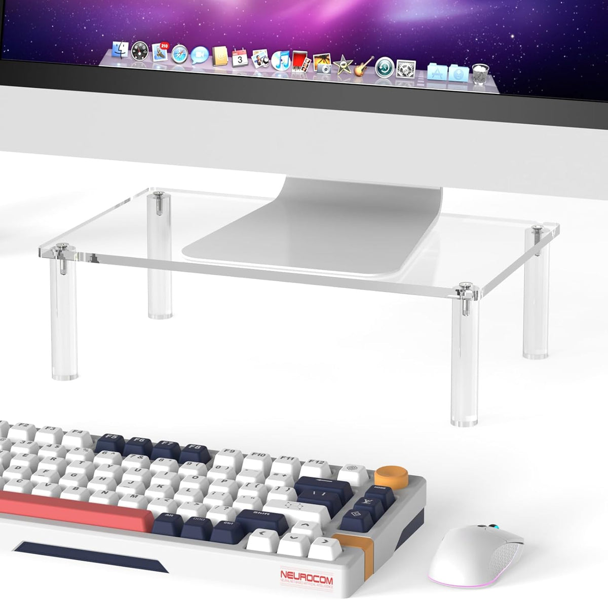 Acrylic Monitor Stand Riser 14X7.8 Clear Computer Stand Riser by QLKGWEA