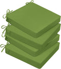 Basic Beyond Outdoor Chair Cushions for Patio Furniture, Waterproof Outdoor Seat Cushions Set of 4 19 x 19, Patio Chair Cushions Set of 4 with Ties and Handle, Grass Green by BasicBeyond