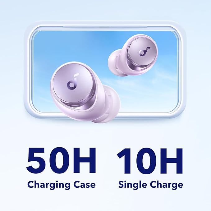 Soundcore by Anker Space A40 Adaptive Active Noise Cancelling Earbuds | Reduce Noise by Up to 98%, Ultra Long 50H Playtime, 10H Single Playtime, Hi-Res Sound, Comfortable Fit, Wireless Charge - Image 4