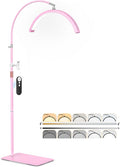 Half Moon Light for Lash Tech, Flexible Lash Lamp with Phone Holder for Eyelash Nail Art Tattoos Skincare, 5 Color Temperatures & Brightness Setting LED Floor Lamp Esthetician Light by Unknown
