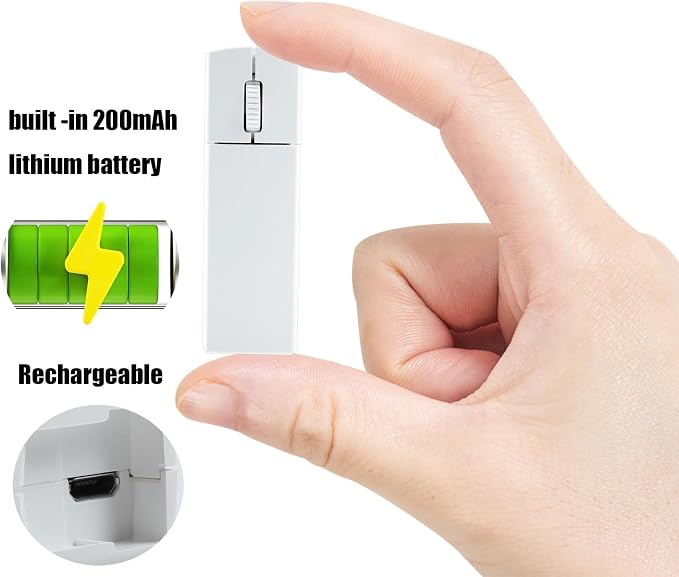 elec Space Wireless Mini Finger Mouse - Silent Dual-Mode Bluetooth & 2.4GHz, Ergonomic Portable PC Mice with Case, Compatible with MacBook and Chromebook - Image 4