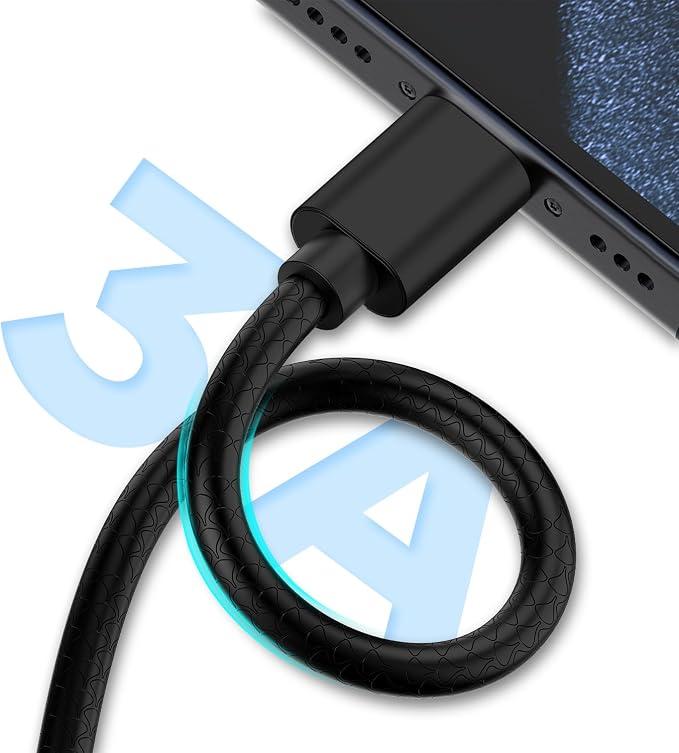 CyvenSmart USB Type C Cable 6ft, [2 Pack] USB A 2.0 to USB-C Fast Charger Durable TPE Cord Compatible with Samsung Galaxy A10/A20/A51/S10/S9/S8 Plus/Note 9/8,LG V50 V40 G8 G7 Thinq-Black - Image 2