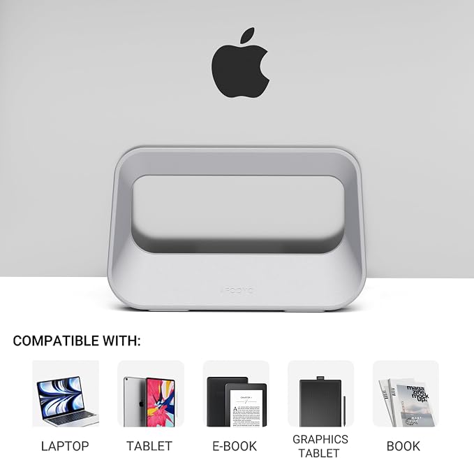 Vertical Laptop Stand for Desk,Plastics Laptop Holder Dock with Silicone Protection,Compatible with All MacBook/Surface/Samsung/HP/Dell/Chrome Book (Gray) - Image 2
