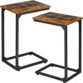 AMHANCIBLE C Shaped End Table Set of 2, Couch Side Table that Slide Under by AMHANCIBLE