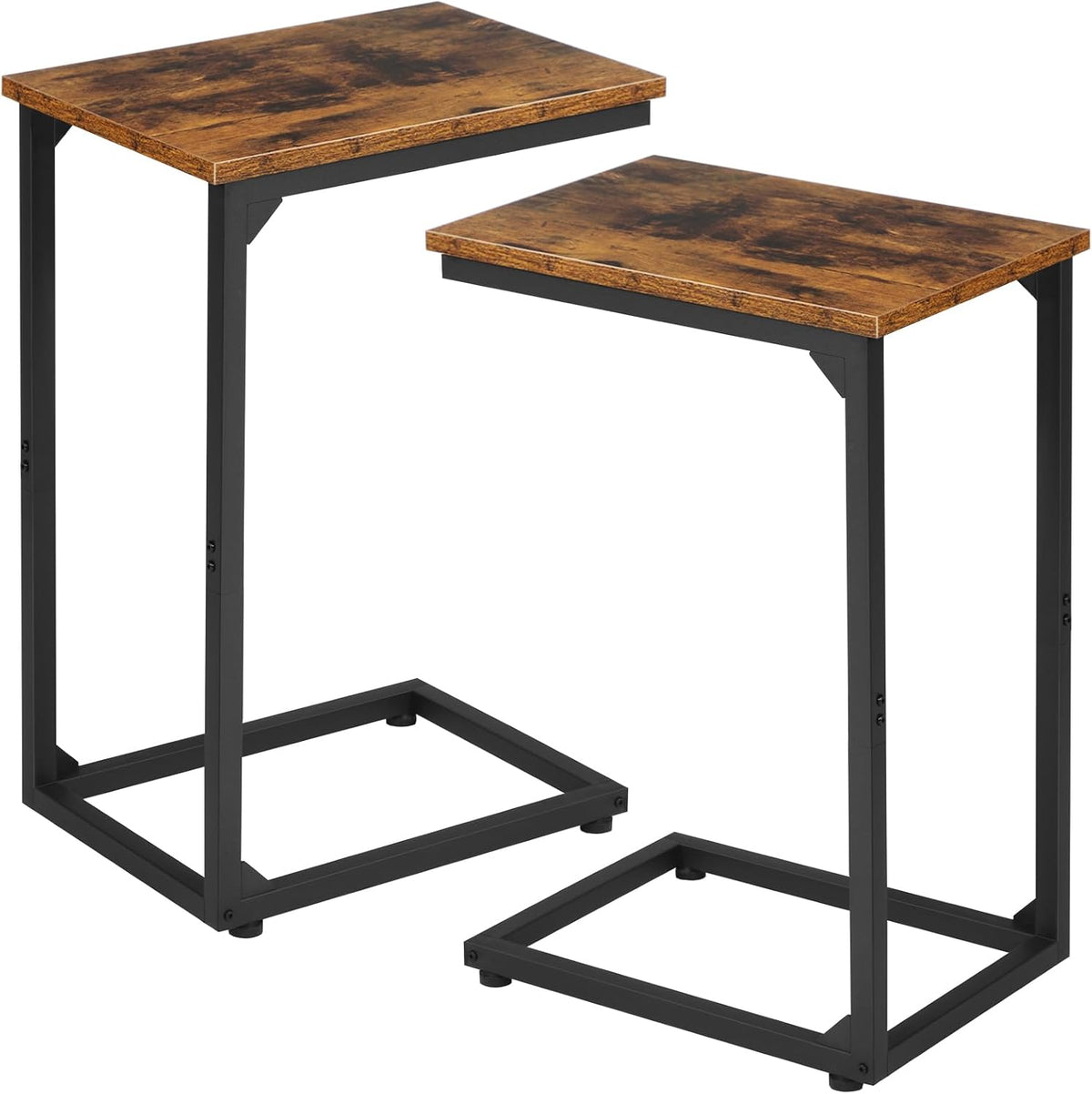AMHANCIBLE C Shaped End Table Set of 2, Couch Side Table that Slide Under by AMHANCIBLE