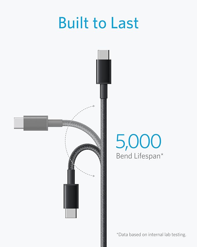 Anker USB C to USB C Cable, 60W Fast Charging Cable (2-Pack, 3.3 ft, Black) | For iPhone 17 Series, iPad mini 6, and More - Image 3