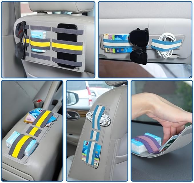 3-Pocket Adhesive Hard Drive Holder for Laptop, Mouse Holder for Laptop, SSD, USB Drive, Mouse, Cables (Yellow) - Image 7