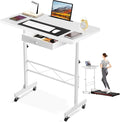 COMHOMA Small Standing Desk Adjustable Height Small Computer Desk Mobile Portable Rolling Laptop Table with Wheels 32" Computer Workstation Sit Stand Desks Portable Standing Table Treadmill desks by ComHoma