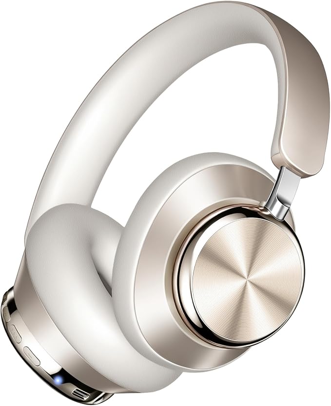 Wentronic Y03 Bluetooth Headphones Wireless Active Noise Cancelling Over Ear Headphones 48 Hours Playtime High Sound Quality 6 EQ Music Mode Headphones with Soft Ear Cushion - Starlight by Wentronic
