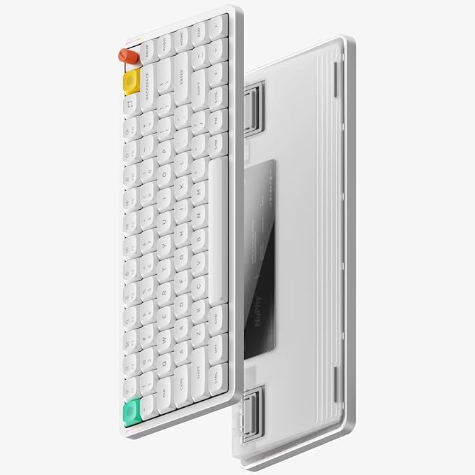 nuphy Air75 V3 Mechanical Keyboard with Knob, White-Brown Nano Switch | 75% Low Profile keyboard, Hot-Swap, for Mac, Windows, Bluetooth/2.4GHz/USB-C, Wireless keyboard, RGB Backlit, PBT keycaps - Image 8