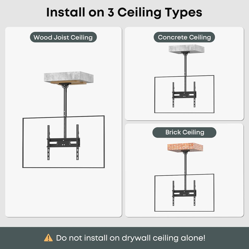 Ceiling TV Mount for 26-65 inch TVs, Full Motion Tilt & 360° Swivel - Image 8
