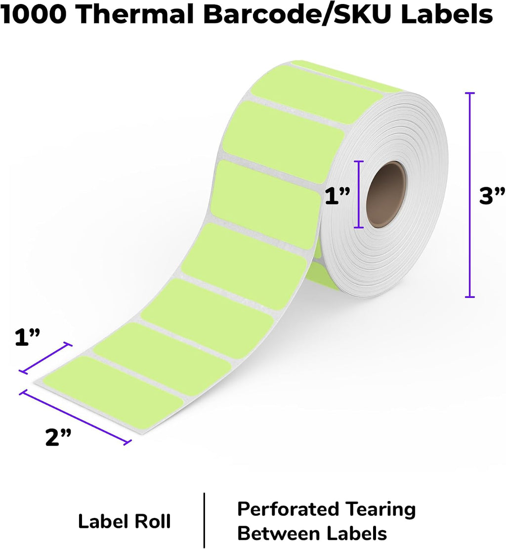 Rollo Direct Thermal 2x1 Sticker Labels - Roll of 1,000 Labels (Purple) - Image 4