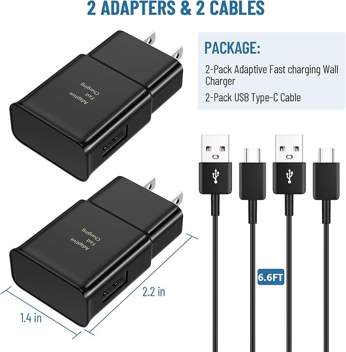 Phone Charger USB C Charger Fast Samsung Charger Type C Chargers Fast Charging Android Charger for Samsung Galaxy S26/S25/S24/S23/S22/S21/S20/S10/S10/S10E/S9/S8,Note 8 9 10 with 6.6Ft Cable Cord - Image 7
