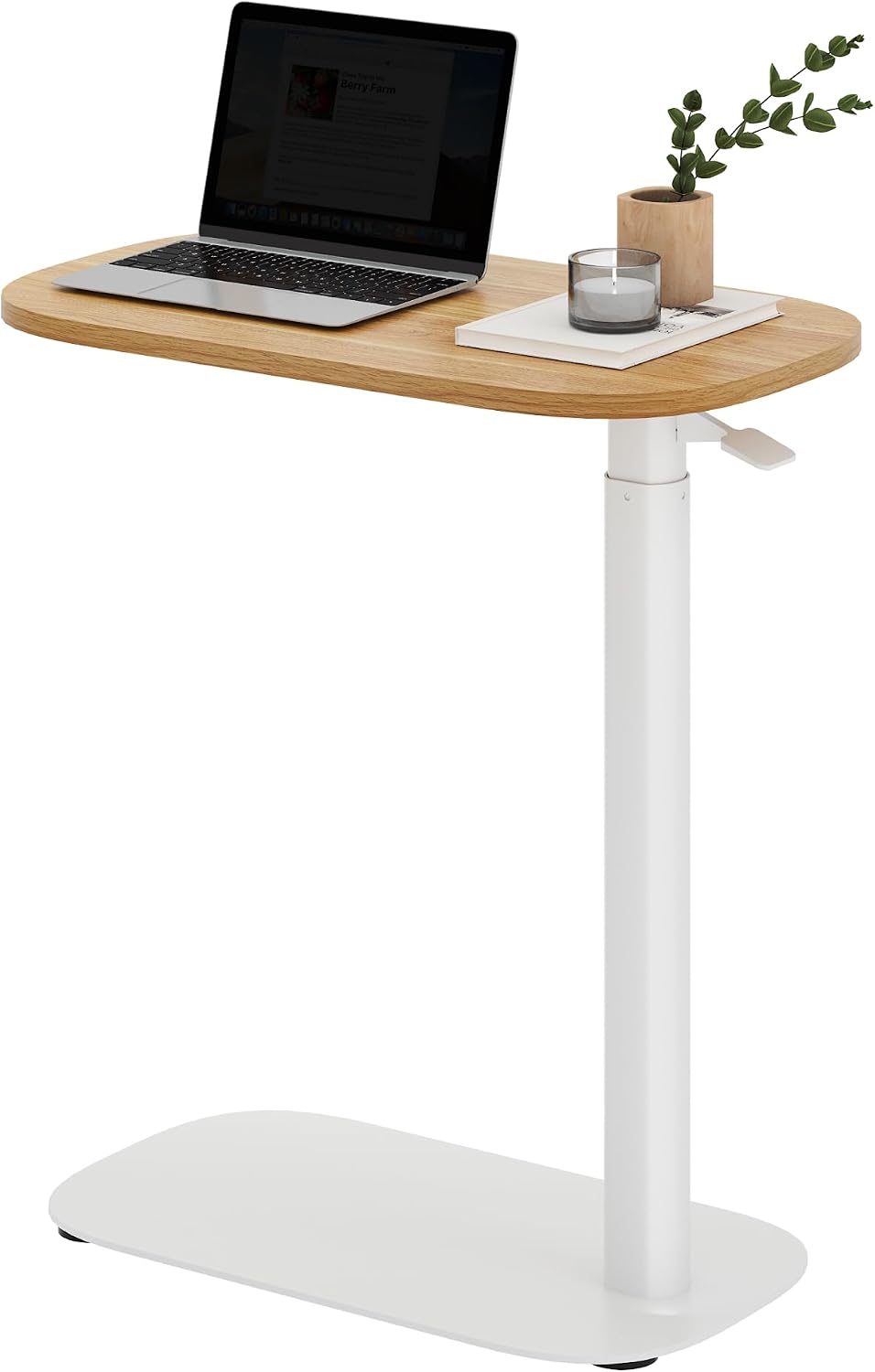 SANODESK 24''Pneumatic Height Adjustable Overbed Bedside Table Mobile by SANODESK